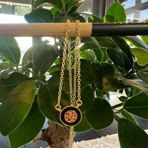 Tory Burch Kira enamel pendant Necklace